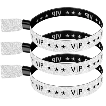 100 Pack VIP Тканевой браслет для мероприятий, Однотонные тканевые браслеты, Цветные браслеты для мероприятий, вечеринок