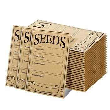 100 шт. Конверты для семян 3,1X4,7 дюйма, конверты для семян Коричневая бумага Пакеты для семян Конверты для хранения овощей Простота в использовании
