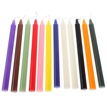 12 шт. Конические обеденные свечи Неароматизированные цветные длинные свечи Декоративный парафин