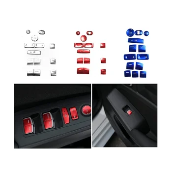 13 шт. Красное стекло Кнопка подъема Кнопка Кнопка Наклейка Отделка для Honda Civic 11-го поколения 2022