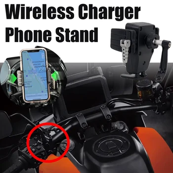 15 Вт Беспроводное зарядное устройство Быстрая беспроводная зарядка Мотоцикл GPS Держатель для телефона Навигация Держатель для большинства моделей Harley Davidson