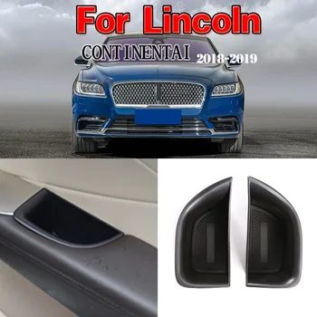 2 шт. черный для LINCOLN CONTINENTAI 2017 2018 2019 ABS пластик передняя дверь автомобиля ящик для хранения внутренний коврик для аксессуаров с логотипом