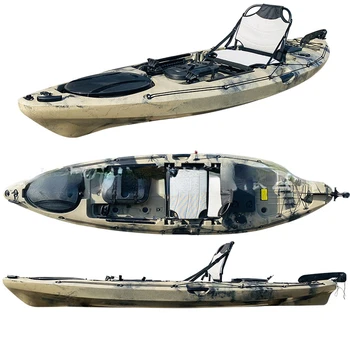 2021 Новая лодка с платформой Открытый одиночный каноэ Лодка для водной рыбалки с сиденьями Каноэ Педаль Каноэ