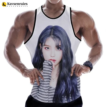 2023 Kpop Singer IU 3D-печатные майки Мужчины Женщины Летняя мода Повседневные рубашки без рукавов Harajuku Streetwear Футболки Топы
