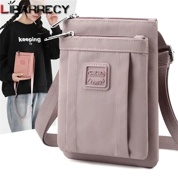 2023 Новые мини женские сумки через плечо Сумка для мобильного телефона Сплошной цвет Высококачественная нейлоновая женская сумка-мессенджер Кошелек Bolsos De Mujer