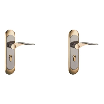 2X Внутренняя бытовая дверная ручка для дома с набором ключей от замка безопасности из алюминиевого сплава