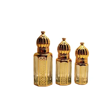 3ml6ml12mlDesign Многоразовые золотые пустые бутылки с эфирными маслами Флаконы для духов с роликовой наклейкой-капельницей Стеклянные флаконы для духов