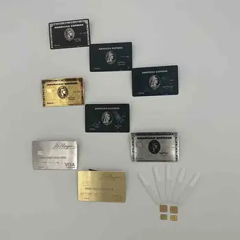 4442 НОВАЯ RFID металлическая карта бесконтактная карта NFC Визитная карточка металлическая с подарочной коробкой