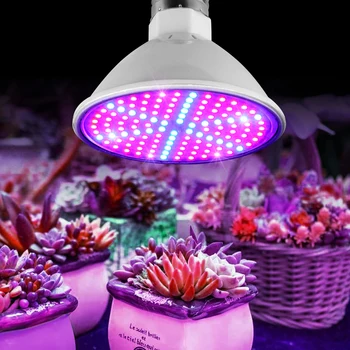 60 126 200 Светодиодная лампочка для выращивания растений, цветов, овощей, выращивания овощей, крытой теплицы, гидропоники, лампы для выращивания E27 AC85V-265V