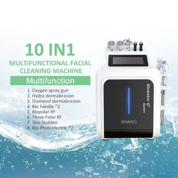 8 в 1 Многофункциональный Hydra Dermabrasion Skin Facial Care Machine Bio RF Cleaning Rejuvenation Oxygen Jet Peel Equipment
