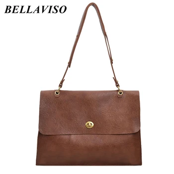 BellaViso Элегантная женская сумка через плечо из искусственной кожи Женская сумка большой вместимости Простые сумки через плечо BLSB-34