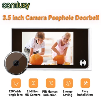 Camluxy 3,5-дюймовая камера Дверной звонок с глазком под углом 120 градусов Глазок Дверной звонок Открытый Кошачий глаз Визуальный цифровой дверной звонок