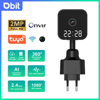 DBIT Wi-Fi Survalance Camera 1080P HD Tuya Time Monitor Ночное видение Двусторонняя голосовая связь Умный дом 360 ° Wi-Fi Камера Plug and Play