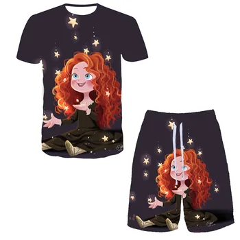 Disney Brave 3D-печатные женские мужские футболки Детские повседневные дышащие одежды Harajuku Пляжные шорты Комплекты