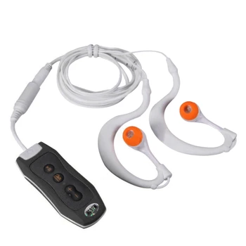MP3 Музыкальный плеер с Bluetooth и подводными наушниками для плавания Короткие шнуры для водных видов спорта 4GB-Black