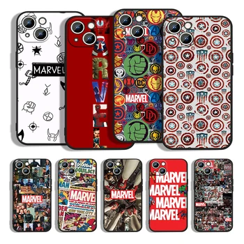 Marvel Avengers Logo крутой чехол для телефона для Apple iPhone 14 13 12 11 XS XR X 8 7 6 6S 5 5S SE Pro Max Plus mini Black Cover
