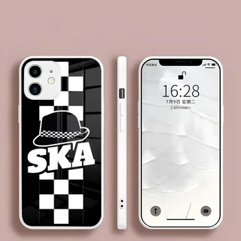 Music Ska Чехол для телефона Противоударное стекло Белый для Iphone 15 14 13 Pro Max 12 11 Xr X Xs Mini 6 7 8 Plus Se 2022 2020