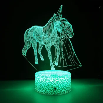 Nighdn Unicorn Night Lanp для детей Детский ночник USB Светодиодная настольная лампа для прикроватного подарка на день рождения для девочек Детский ночник