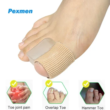 Pexmen 2 шт. Гелевые разделители прокладок для пальцев ног Корректор вальгусной деформации стопы для облегчения боли при перекрывающемся палце ноги и вальгусной деформации