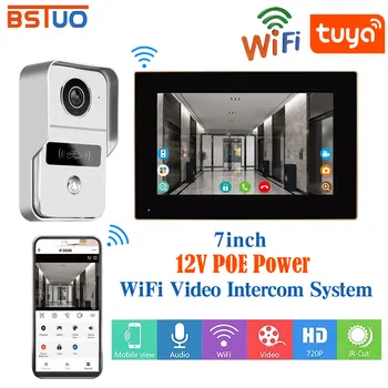 Tuya App Беспроводной Wi-Fi POE Видеодомофон Комплекты Визуальная система дверного звонка 1080P Домофон Домофон Дверная камера для дома Вилла Квартира