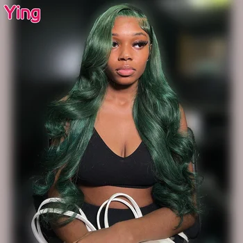 Ying Темно-зеленая волна для тела 200% 13x6 кружевной парик 13x4 прозрачный кружевной фронтальный парик с детскими волосами 5x5 кружевной передний парик