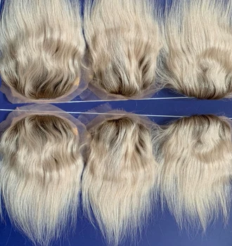 Белые женщины Короткое омбре 613 Цвет 8-20 дюймов Парик Моно + ПУ База с зажимами Топпер Человеческие Волосы Шиньоны 100% Перуанские волосы Реми