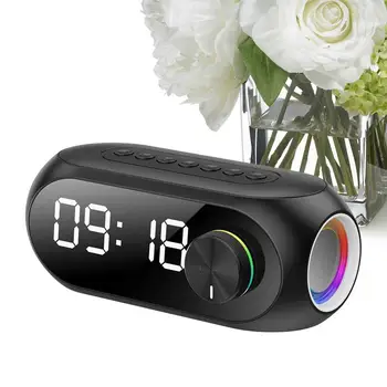 Беспроводной будильник Таймер сна Будильник Радио USB Перезаряжаемые цифровые часы Двойной будильник с Snooze Clock Динамик LED