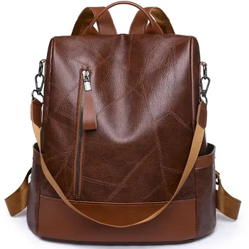 Горячий женский рюкзак Дизайнер Высококачественный мягкий кожаный простой модный рюкзак большой емкости Противоугонные сумки через плечо