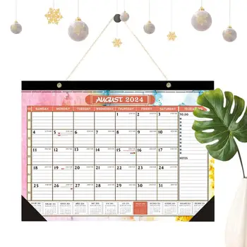 Ежемесячный настенный календарь Ежемесячный янв-дек Простой календарь на 2024 год Календарь на 12 месяцев для домашней школы Классный красочный календарь для