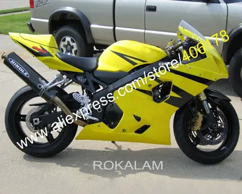Желтый черный Для Suzuki GSXR600 GSXR750 K4 04 05 GSX-R 600 GSX-R 750 2004 2005 Обтекатель мотоцикла (литье под давлением)