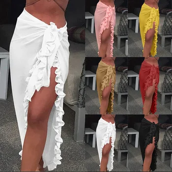 Женская одежда 2023 Летняя солнцезащитная блузка с оборками Пляж Юбка Женские и Леди Повседневные модные юбки
