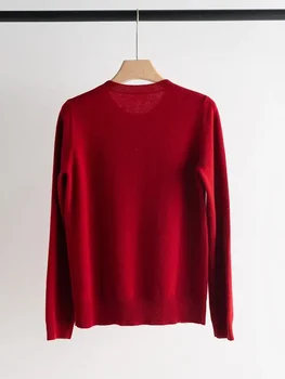 Женский свитер с цветочной вышивкой пайетками 2024 Новый повседневный кашемировый пуловер с длинным рукавом с о-образным вырезом