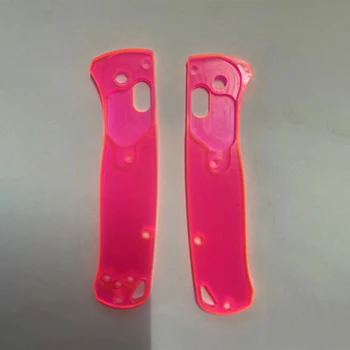  Изготовленные на заказ акриловые весы из акрилового материала Прозрачная розово-красная ручка для ручки для подлинных ножей Benchmade 535 Bugout Аксессуары для изготовления своими руками