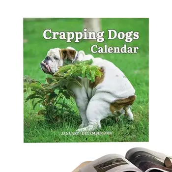 Календарь какающих собак на 2024 год Календарь на 2024 год Настенный календарь на 2024 год Календарь на месяц на 2024 год Забавный подарок для семьи и друзей