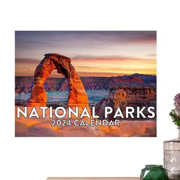 Календарь национальных парков на 2024 год Календарь национальных парков на 2024 год Настенный календарь 9X11 дюймов Открытый подарочный Исследуйте наши охраняемые земли