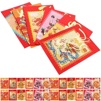 Китайский Новый год Счастливые красные конверты HongBao Год Дракона Удачи Денежные конверты Китайский Новый год Красные конверты