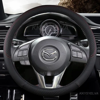 Кожаный чехол на рулевое колесо автомобиля из микрофибры для Mazda 2 3 Axela 2013-2016 Mazda 6 Atenza 2014-2017 CX5 2018 Автоаксессуары