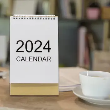 Легко читаемый мини-календарь 2024 Мини-настольный календарь Стоячий Флип-топ Дизайн Разметка событий Удобный офисный декор