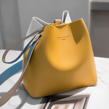 Летняя новая сумка-ведро женский темперамент мода корейская версия хит цвет повседневная диагональная сумка на одно плечо