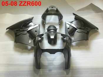 Литой под давлением комплект обтекателей из АБС-пластика для Kawasaki Ninja ZZR600 05-08 серебристо-черный обтекатель ZZR600 2005-2008 OT21