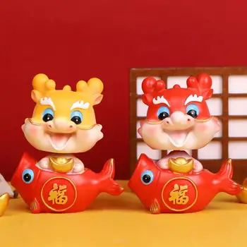 Милый праздничный дракон Коллекционные предметы 2024 Китайский Новый год Фигурка дракона Украшения Очаровательный миниатюрный стол для дома для столешницы