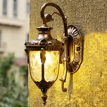 Наружный настенный светильник в европейском стиле Внутренний и наружный водонепроницаемый светодиодный настенный светильник Простая дверь коридора Балкон Вилла Садовый светильник
