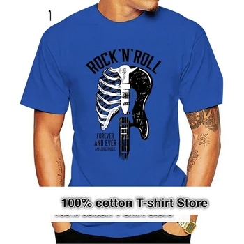 Новейшая футболка с дизайном гитары Skull Женская одежда Футболка в стиле рок-ролл Homme Круглый воротник Высокое качество Рубашки базового стиля