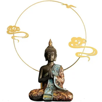 Новинка 2023 года Статуя Будды 10 ~ 40 см Таиланд Скульптура Зеленая смола Буддизм ручной работы Индуистская статуэтка Медитация Домашний декор
