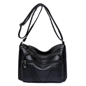  Новое женское сообщение Модные сумки из искусственной кожи для покупок Дизайнерский бренд Популярные сумки через плечо с мягкой поверхностью Simple Top Sales