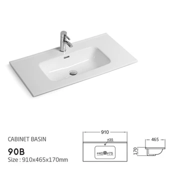 Новый продукт Керамическая прямоугольная раковина для ванной комнаты