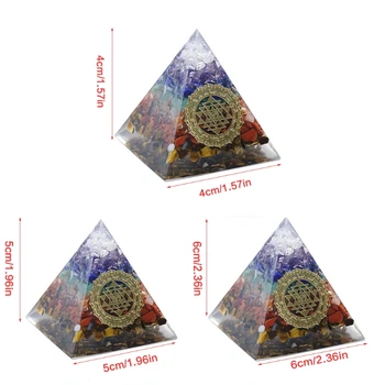 Оргонная пирамида Радуга Разноцветные камни Кристалл аметиста Балансирующая медитативная терапия Генератор энергии для борьбы со стрессом