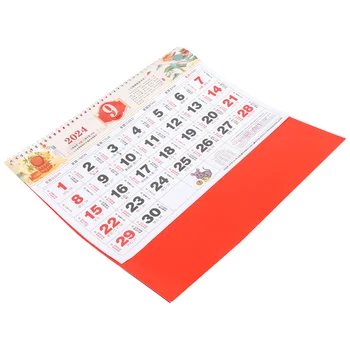 Планирование офисного календаря Ежемесячный прозрачный печатный 2024 Тонкая висячая бытовая бумага Поставка аксессуаров для дома