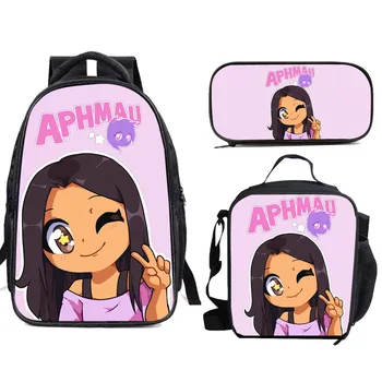 Популярная мода Забавный aphmay 3D-печать 3 шт./комплект учеников Школьные сумки Рюкзак для ноутбука Рюкзак Сумка для обеда Пенал