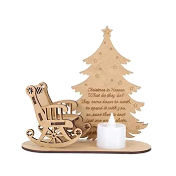Свечи Настольные свечи Деревянный кресло-качалка Настольный декор Рождественские блоки Декор Рождественские деревянные знаки